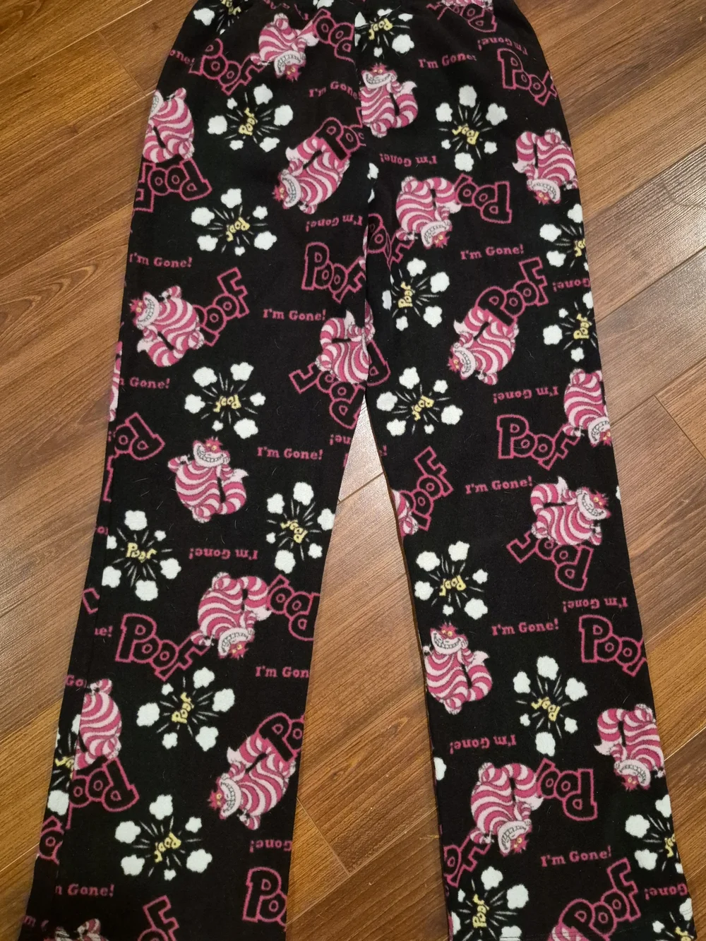 Disney Black and Pink Cheshire Cat Fleece Pants - Picture 3 of 3